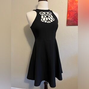 Black Geometric Cutout Dress